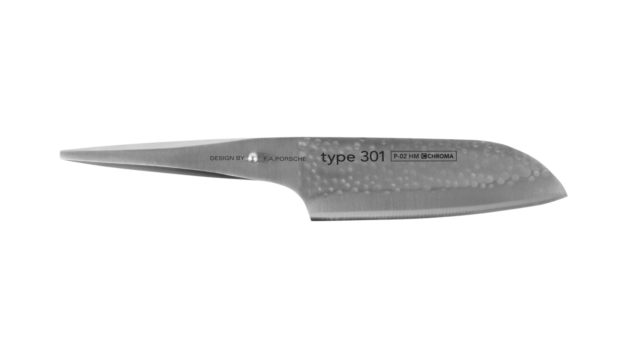 CHROMA type 301 P-02 HM Santoku-Messer 17,8 cm Hammerschlag